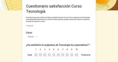 Cuestionario satisfacción Curso Tecnología | tecno4 | Scoop.it