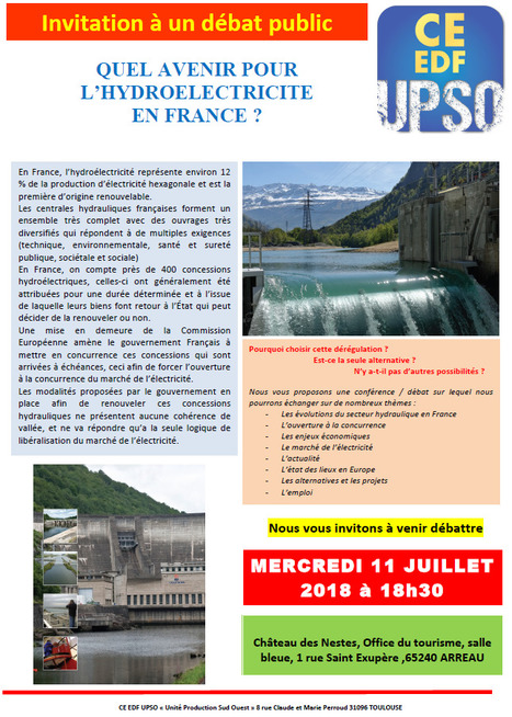 Débat sur le renouvellement des concessions hydroélectriques à Arreau le 11 juillet | Vallées d'Aure & Louron - Pyrénées | Scoop.it