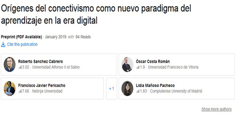 Orígenes del conectivismo como nuevo paradigma del aprendizaje en la era digital. PDF. | Educación Siglo XXI, Economía 4.0 | Scoop.it