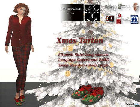 Xmas Tartan Outfit & Sneakers December 2021 Group Gift by Just Imagine | Teleport Hub - Second Life Freebies | Second Life Freebies | Scoop.it