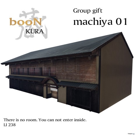 Machiya 01 Japanese Prop Building March 2019 Group Gift by booN | Teleport Hub - Second Life Freebies | Second Life Freebies | Scoop.it