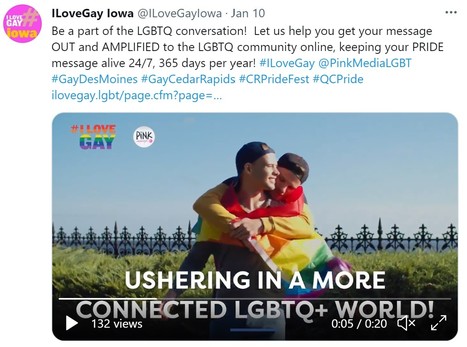 Introducing #ILoveGay Iowa... part of the #ILoveGay Network | LGBTQ+ Online Media, Marketing and Advertising | Scoop.it