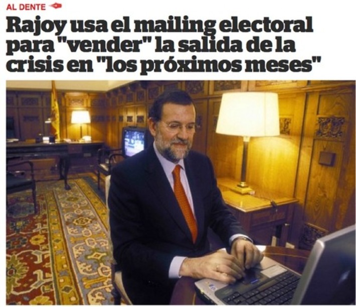 Rajoy usando el ordenador. Tweet from @ramonlobo | Partido Popular, una visión crítica | Scoop.it