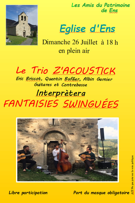 Concert du Trio Z'ACOUSTICK à Ens le 26 juillet | Vallées d'Aure & Louron - Pyrénées | Scoop.it