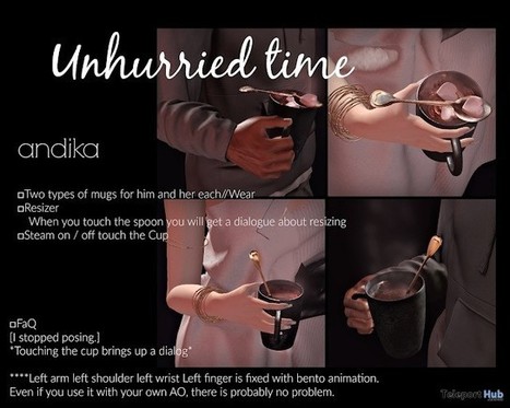 Unhurried Time Wearable Chocolate Cup January 2019 Group Gift by Andika | Teleport Hub - Second Life Freebies | Teleport Hub | Scoop.it