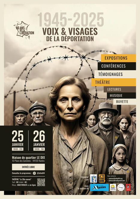 24/01/2025 - AFMD 44 et Cie de théâtre engagé « J’te ferais dire » - 1945 – 2025 : Voix et visages de la déportation – Évènement | infos-web | Scoop.it