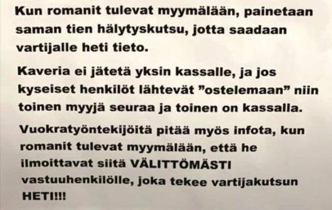 Alepa kehotti tekemään hälytyksen romanien saapuessa myymälään Vantaalla – HOK-Elannon ketjujohtaja: ”Ei ole ohjeistuksen mukaista” - Kaupunki | HS.fi | 1Uutiset - Lukemisen tähden | Scoop.it