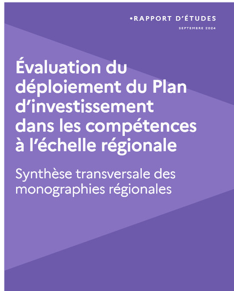 &Eacute;valuation du d&eacute;ploiement du Plan d&rsquo;investissement dans les comp&eacute;tences &agrave; l&rsquo;&eacute;chelle r&eacute;gionale : synth&egrave;se transversale des monographies r&eacute;gionales/ Dares | Formation professionnelle : environnement et dispositifs | Scoop.it