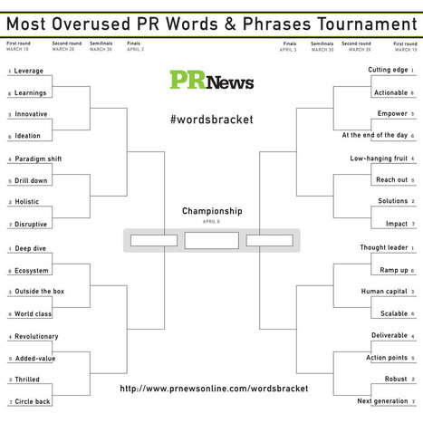 Participate in the Most Overused PR Words & Phrases Tournament #wordsbracket | Tampa Florida Public Relations | Scoop.it
