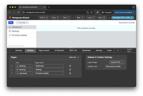 Mongoose Wizard builds professional embedded device dashboards for microcontrollers like ESP32, STM32, NXP, RPi and others (Sponsored) - CNX Software | Embedded Systems News | Scoop.it