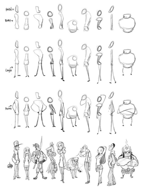 how to draw caricatures body