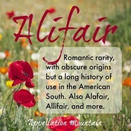 Alifair: Baby Name of the Day - Appellation Mountain | Name News | Scoop.it