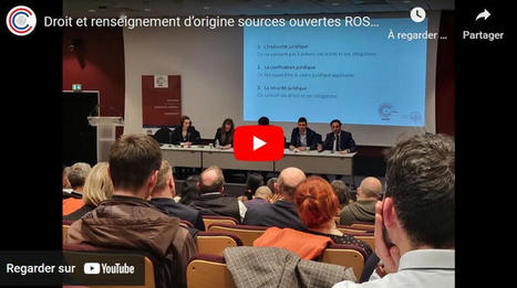 VU. Conférence : "Droit et renseignement d’origine sources ouvertes ROSO / OSINT" ... | Renseignements Stratégiques, Investigations & Intelligence Economique | Scoop.it