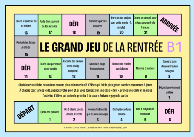 3º- LE GRAND JEU DE LA RENTRÉE (B1) – | POURQUOI PAS... EN FRANÇAIS ? | Scoop.it