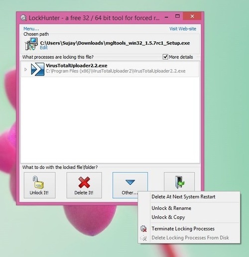 LockHunter fixes the problem of Locked Files, Folders and Drives ...