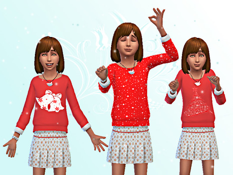 Sweats de Noël pour les filles << Chanchan24 pour Sims Artists | Les Sims | Scoop.it