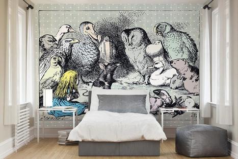 Alice In Wonderland Wall Murals In Modern Furniture Store