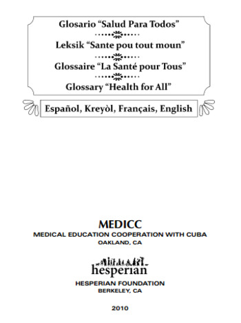 (EN) (FR) (ES) (BI) (PDF) - Salud para todos / Health of all / La santé pour tous / Sante pou tout moun | Medical Education Cooperation with Cuba | Glossarissimo! | Scoop.it