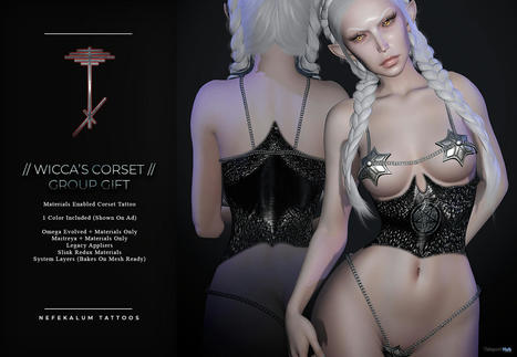 Wicca&rsquo;s Corset October 2021 Group Gift by Nefekalum Tattoos | Teleport Hub - Second Life Freebies | Second Life Freebies | Scoop.it