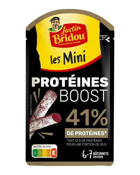 Justin Bridou muscle ses mini bâtonnets avec Protéines Boost | AGROALIMENTAIRE | Scoop.it