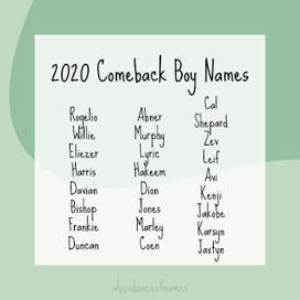 Ren's Baby Name Blog: 2020 Comeback Kids | Name News | Scoop.it