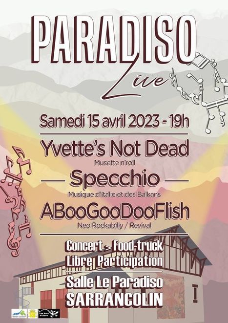 Concerts au Paradisio de Sarrancolin le 15 avril | Vallées d'Aure & Louron - Pyrénées | Scoop.it