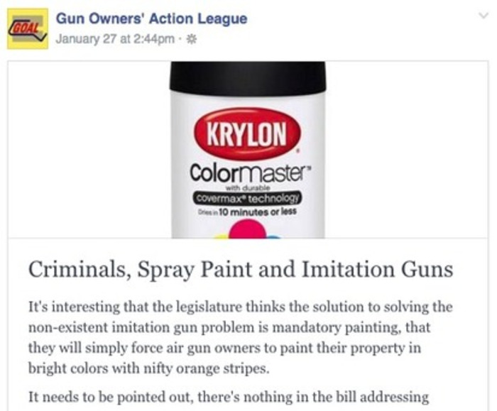 HEY LAWMAKERS! - SPRAY PAINT IS REAL! - GOAL on Facebook | Thumpy's 3D House of Airsoft™ @ Scoop.it | Scoop.it