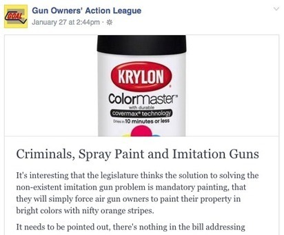 HEY LAWMAKERS! - SPRAY PAINT IS REAL! - GOAL on Facebook | Thumpy's 3D House of Airsoft™ @ Scoop.it | Scoop.it