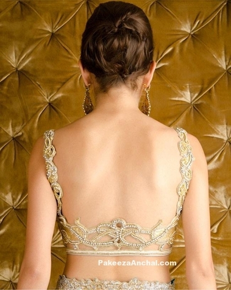 Most Stylish Backless Blouse design with beads and Zari Work | Indian Fashion Updates | Scoop.it