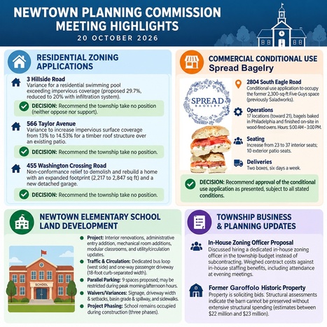 20 October 2026 #NewtownPA Planning Commission Meeting Highlights | Newtown News of Interest | Scoop.it