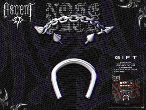 Nose Pack Piercings April 2026 Group Gift by ASCENT | Teleport Hub - Second Life Freebies | Second Life Freebies | Scoop.it