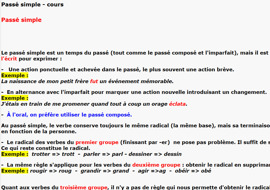 Exemple De Phrase Au Passé Composé Passé simple | POURQUOI PAS... EN FRAN&C...