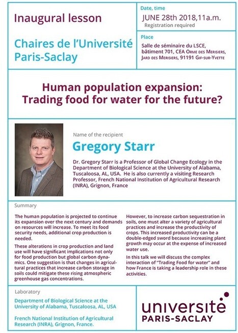 canceled&nbsp; !!!! Human population expansion: Trading food for water for the future? - Inaugural lesson -&nbsp; | Life Sciences Universit&eacute; Paris-Saclay | Scoop.it