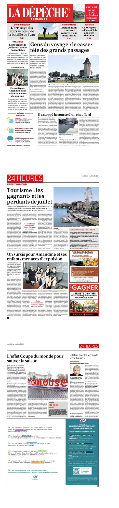 Tourisme en Haute-Garonne : les gagnants et les perdants de juillet - ladepeche.fr | Haute-Garonne tourisme | Scoop.it