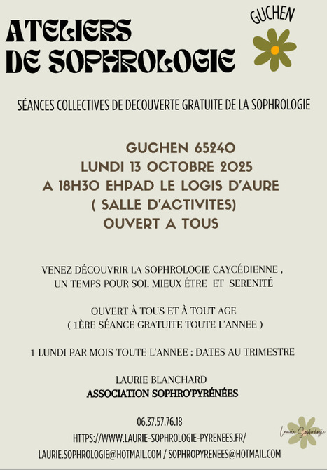 Ateliers de sophrologie à Guchen le 13 octobre | Vallées d'Aure & Louron - Pyrénées | Scoop.it