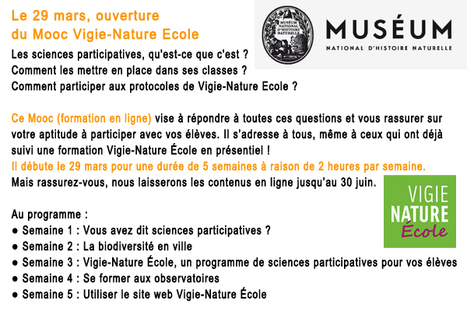 Le 29 mars, ouverture du #Mooc Vigie-Nature Ecole | TUICnumérique | Scoop.it