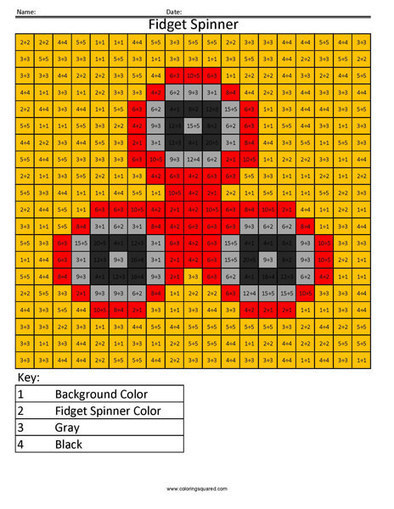 fidget spinner toy division  coloring squared