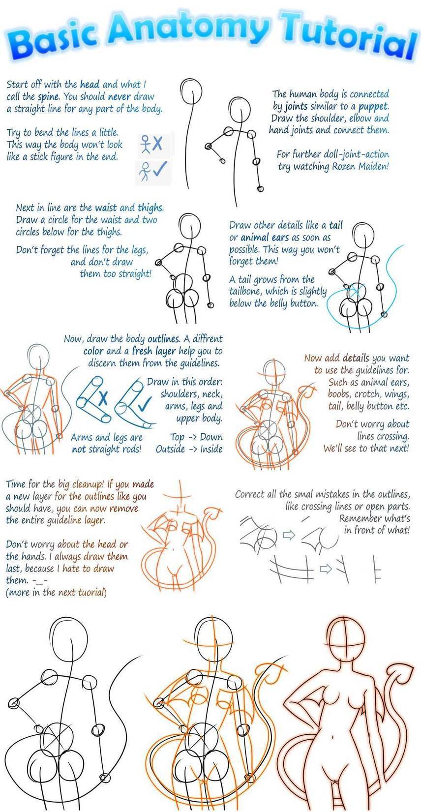 Basic Manga Anatomy Tutorial Drawing Referenc 