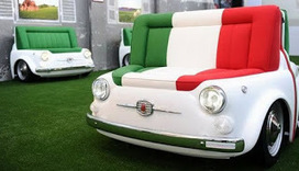 Musetti Cinquecento - Autofront Muurdecoratie: Fiat 500 Design Bank. De Sofa Panorama. | Good Things From Italy - Le Cose Buone d'Italia | Scoop.it