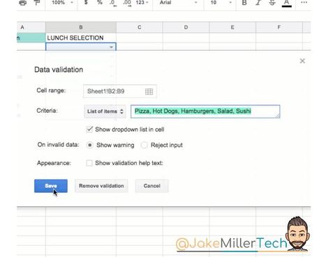 Dropdown List in Google Sheets - 1 minute tutorial by Jake Miller @JakeMiller Tech | iGeneration - 21st Century Education (Pedagogy & Digital Innovation) | Scoop.it