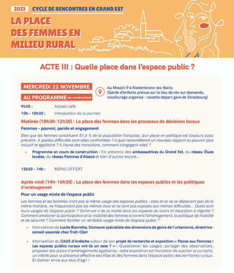 Troisième rencontre régionale "Femmes en milieu rural : quelle place dans l'espace public ?" | Réseau rural français | La SELECTION du Web | CAUE des Vosges - www.caue88.com | Scoop.it