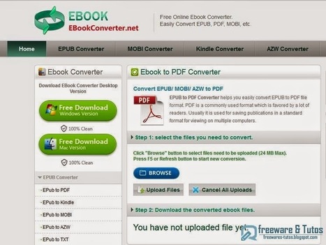 EbookConverter : un service en ligne pour convertir des ebooks dans différents formats : EPUB, PDF, MOBI, AZW, RTF | Time to Learn | Scoop.it