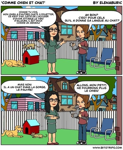 Expressions avec "chien" et "chat" illustrées en BD | La bande dessinée FLE | Scoop.it