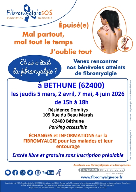 R&eacute;ouverture de l'antenne FibromyalgieSOS du Pas de Calais | Association FibromyalgieSOS | Scoop.it