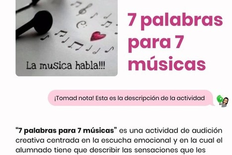 "7 palabras para 7 músicas" Actividad de audición actualizada en la web Caramel.la | Educación, TIC y ecología | Scoop.it