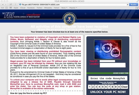 FBI Ransomware Now Targeting Apple's Mac OS X Users | ICT Security-S&eacute;curit&eacute; PC et Internet | Scoop.it