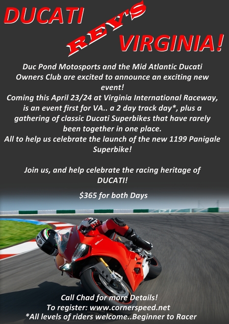 Ducati Event | Ducati Revs Virginia | VIR | April 23/24 | Ductalk: What's Up In The World Of Ducati | Scoop.it
