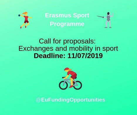 Call for proposal Erasmus Sport: Exchanges and mobility in sport ⚽️ #EUfunding | EU FUNDING OPPORTUNITIES  AND PROJECT MANAGEMENT TIPS | Scoop.it