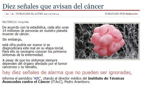Diez señales que avisan del cáncer | PIENSA en VERDE | Scoop.it