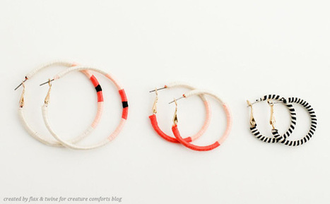DIY Embroidery Thread Wrapped Earrings - Creature Comforts | Orecchini Fai da Te: i migliori tutorial | Scoop.it